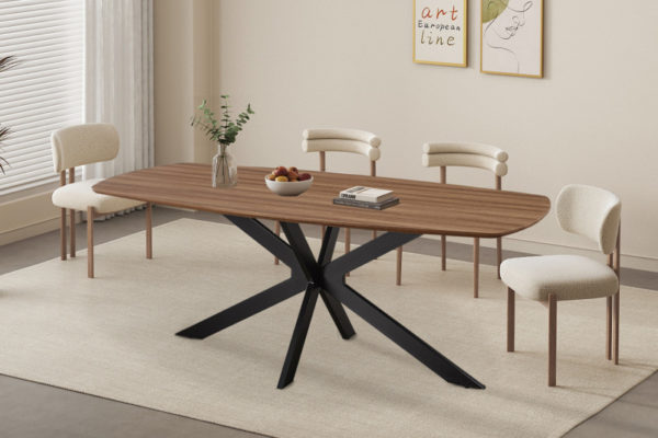 TABLE 'AZIZ' 200 CM OVALE DANOISE DÉCOR CHÊNE VIEILLI