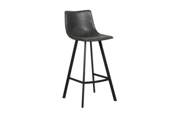Tabouret de bar 'Ozan' PU Noir – Image 2