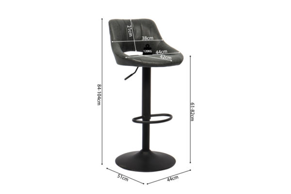 Tabouret de bar 'Bella' PU Noir – Image 5