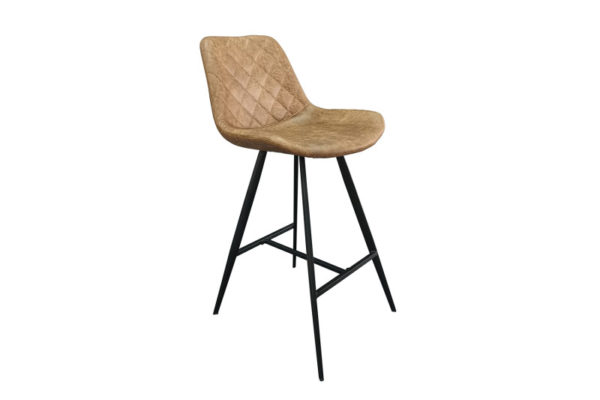 Tabouret de bar 'Palmas' PU Cognac – Image 2