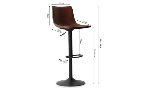 Tabouret de bar 'Trevi' PU Brun – Image 3