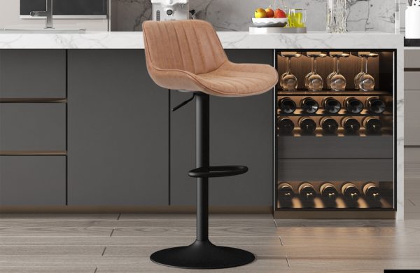 Tabouret de bar 'Fenna' PU Gris