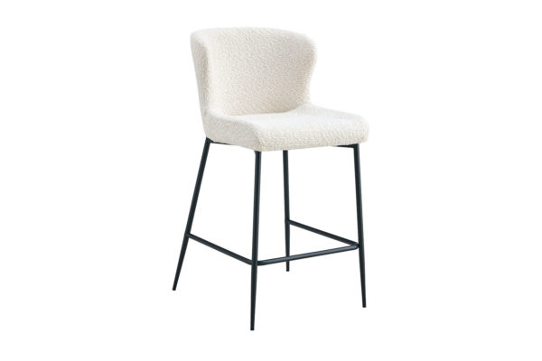 Chaise de comptoir 'Lisa' Bouclé Ecru – Image 2