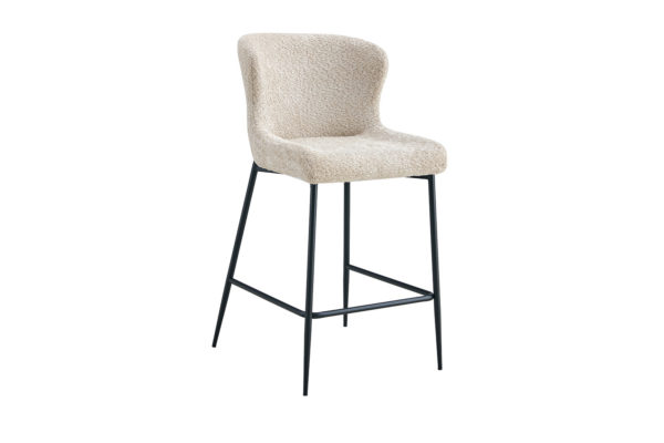 Chaise de comptoir 'Lisa' Bouclé Beige – Image 2
