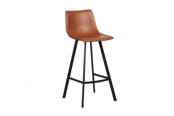 Tabouret de bar 'Ozan' PU Cognac – Image 3