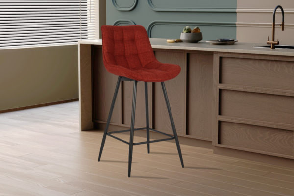 Chaise de comptoir 'Ariba' Tissus Gris clair