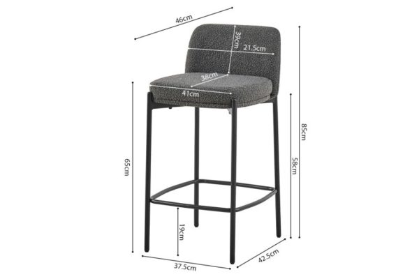 Chaise de comptoir 'Ella' Gris – Image 3