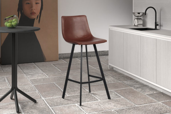 Tabouret de bar 'Ozan' H-siège 78cm PU Brun