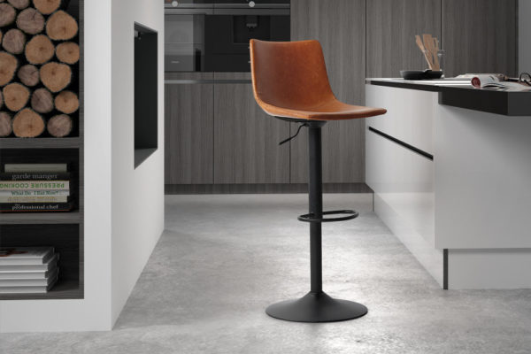 Tabouret de bar 'Trevi' PU Cognac