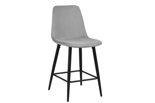 Chaise de Comptoir 'Boy' Velours Gris – Image 2