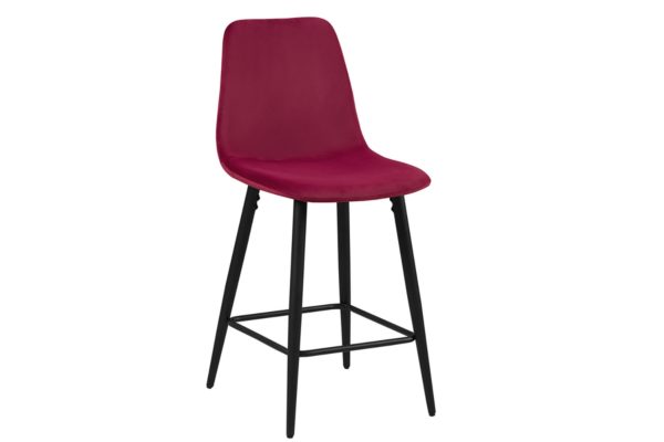 Chaise de Comptoir 'Boy' Velours Bordeau – Image 3