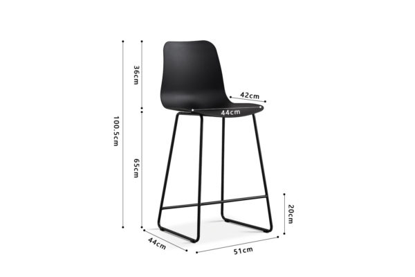 Chaise de comptoir 'Marie' PP Noir – Image 3