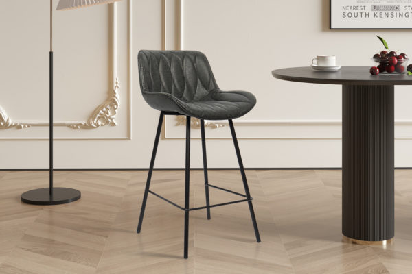 Chaise de comptoir 'Nova' PU Noir