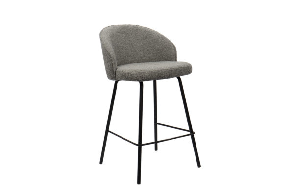 Chaise de comptoir 'June' Bouclé Gris – Image 2