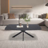 Table basse 'Apollo' 130 cm Ovale Danoise Pierre Noir