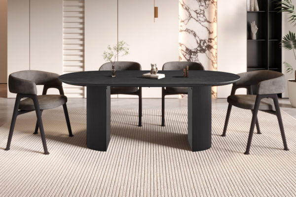 Table 200 cm Ovale Décor Brun foncé