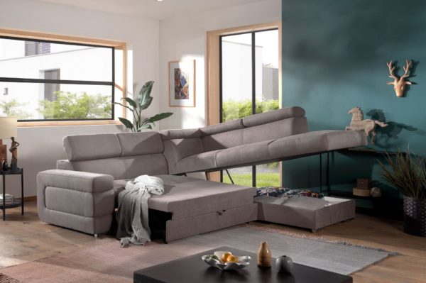 Salon David 8L3R avec lit et coffret de rangement en apollo 69