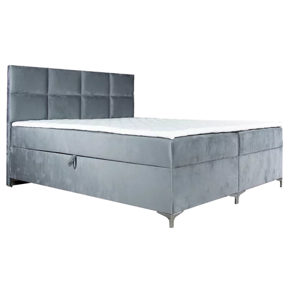 Boxspring velours gris